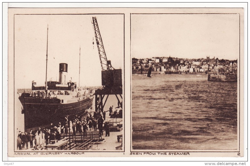 Arrival At GUERNSEY (Royaume-Uni) Harbour- Seen From The Steamer-Bâteau-Boat-Schiff - Guernsey