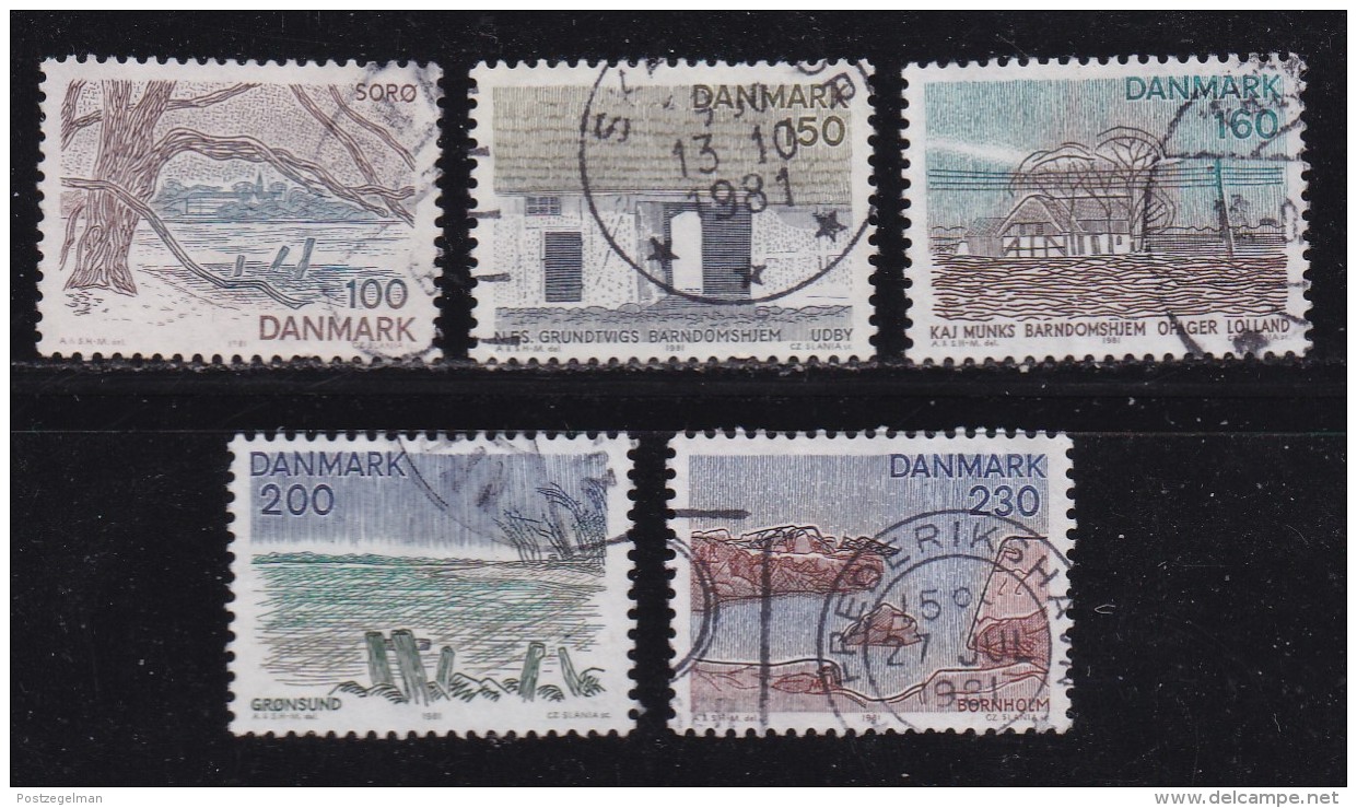 DENMARK, 1981, Used Stamp(s), Tourism Seeland,  MI 733-737, #10157, Complete - Used Stamps