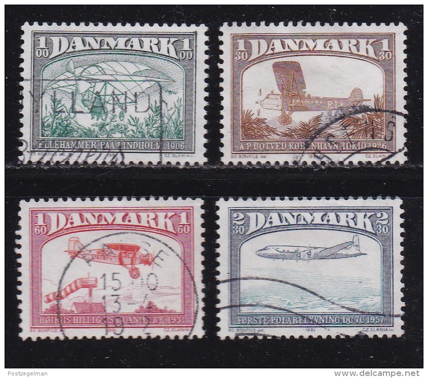 DENMARK, 1981, Used Stamp(s), Airmail  MI 740-743, #10158, Complete - Used Stamps