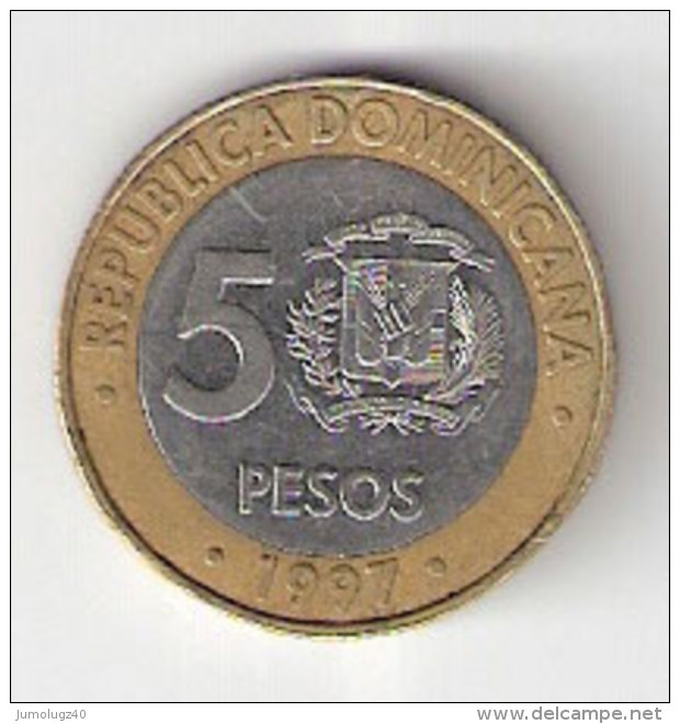 Pièce Dominicaine (Rép). 5 Pésos. 1997 - Dominicana