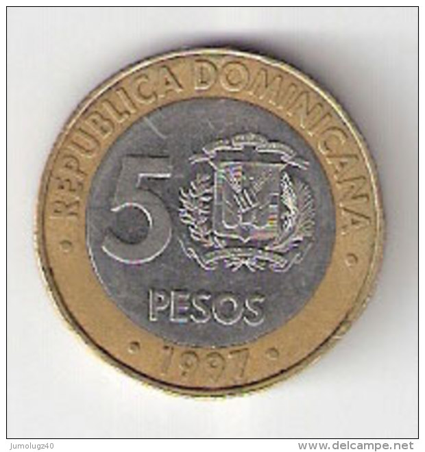 Pièce Dominicaine (Rép). 5 Pésos. 1997 - Dominicaine