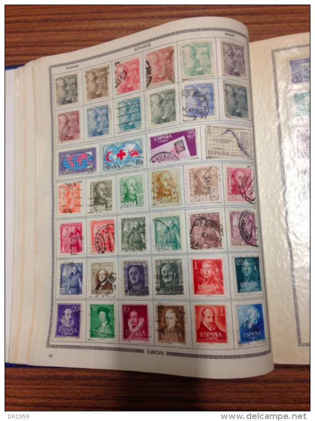 env. 3650 TIMBRES LOT TOUS PAYS DANS ALBUM THIAUDE LE GLOBE env. 265 PAGES PHOTOS A TRIER ET  A ETUDIER !!!