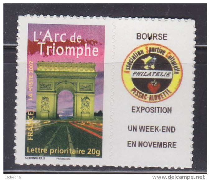 = Timbre Arc De Triomphe Paris Type Autocollant  -20g De Feuillet Y Et T 3599B,  Spink 73 - Autres & Non Classés