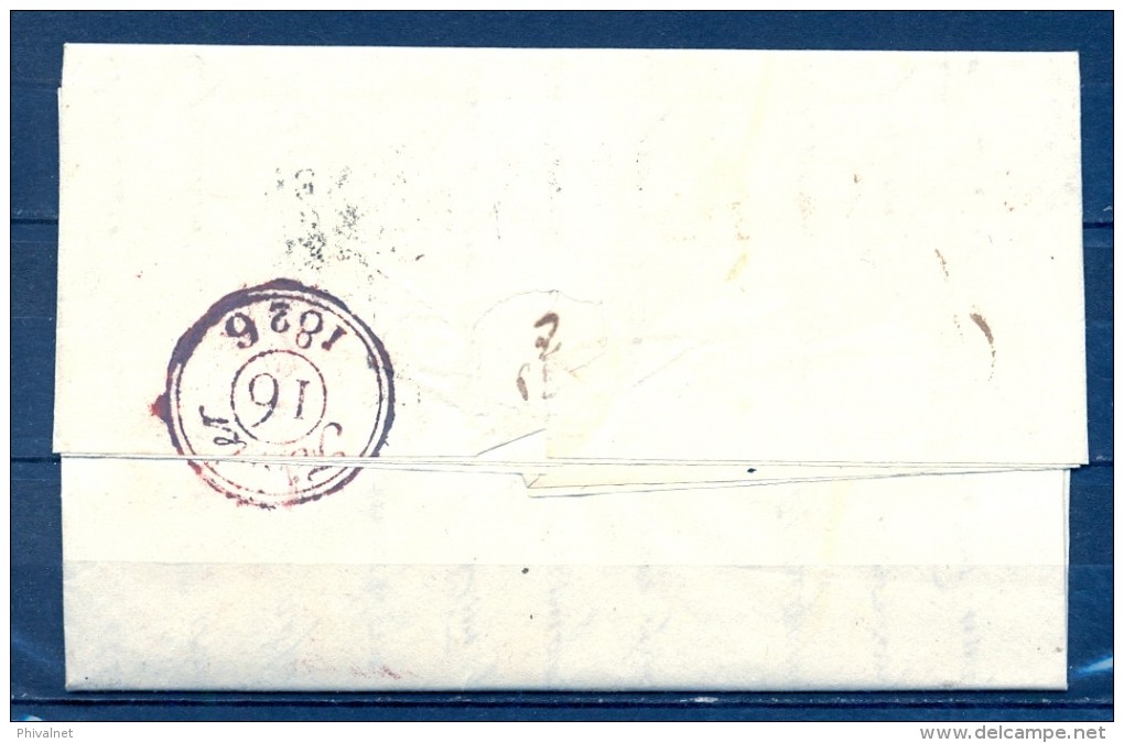 PREFILATELIA , 1826 , GUIPÚZCOA , SAN SEBASTIAN  - PARIS , MARCA " ESPAGNE / PAR BAYONNE " , LLEGADA - ...-1850 Préphilatélie