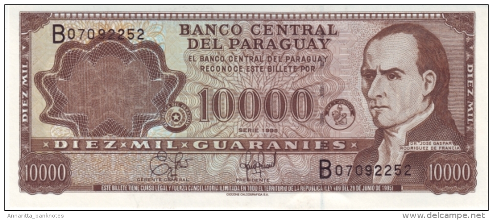 PARAGUAY 10000 GUARANIES 1998 P-216 UNC SIGN 13 [ PY831a ] - Paraguay