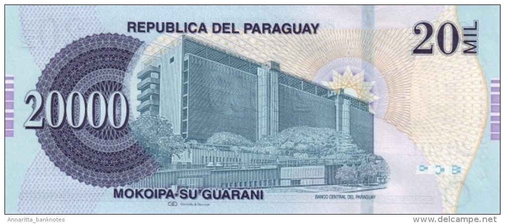 PARAGUAY 20000 GUARANIES 2009 P-230b UNC PREFIX C [ PY852a ] - Paraguay