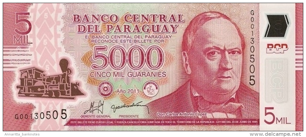 PARAGUAY 5000 GUARANIES 2011 (2013) P234 UNC  [ PY857a ] - Paraguay