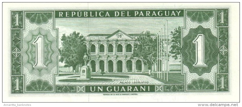 PARAGUAY 1 GUARANI 1952 (1963) P-193a UNC SIGN. 6 [ PY809b ] - Paraguay