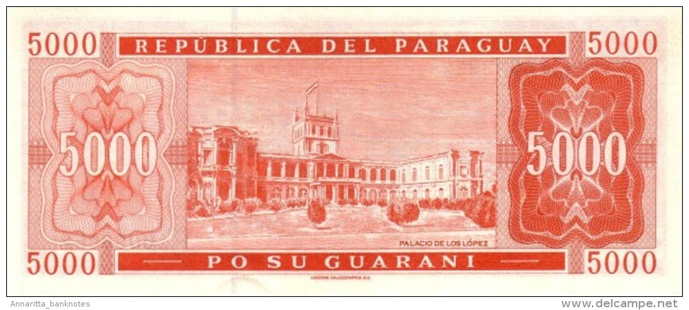 PARAGUAY 5000 GUARANIES 2003 P-220b UNC PREFIX C [ PY837a ] - Paraguay