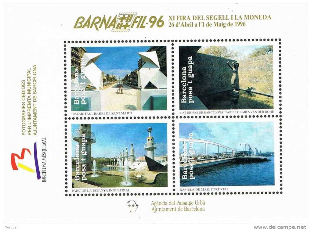 Lupa 1135. Hojita Barnafil 1996. Rambla De Mar, Pavellon Van Der Rohe, Viñeta - Abarten & Kuriositäten