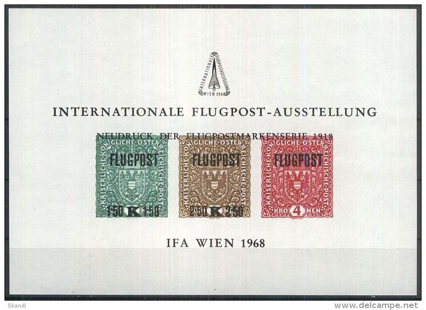 ÖSTERREICH 1969 SONDERDRUCK Internationakle Flugpost-Ausstellung - Proofs & Reprints