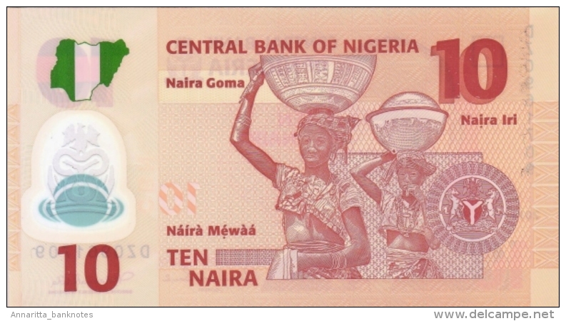 NIGERIA 10 NAIRA 2011 P-39 UNC 7 DIGIT SER. SIGN. 19.  [ NG235g ] - Nigeria