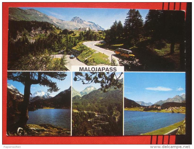 Bregaglia (GR) - Mehrbildkarte "Malojapass" / Autobus - Bregaglia