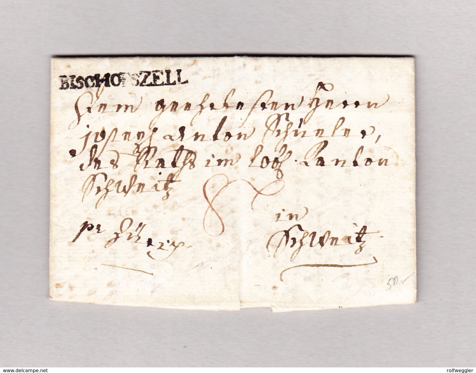 Heimat Schweiz BISCHOFSZELL Balkenstempel 11.2.1820 Vorphila Brief - ...-1845 Préphilatélie