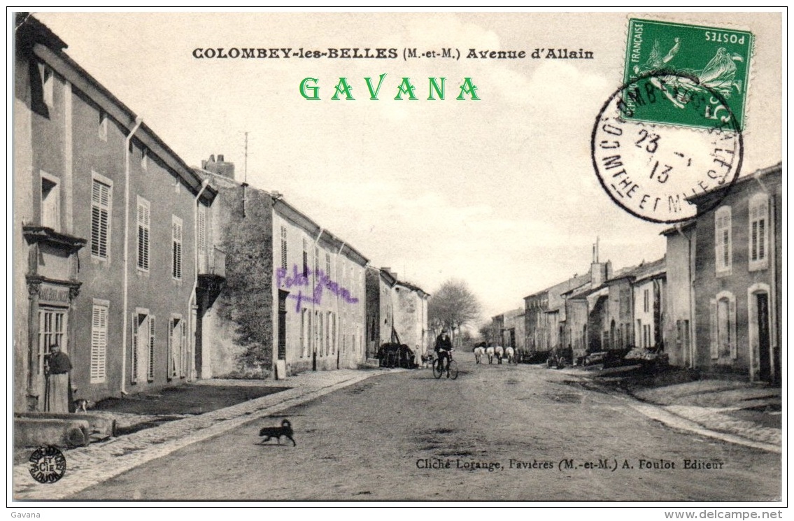 54 COLOMBEY-les-BELLES - Avenue D'Allain     (Recto/Verso) - Colombey Les Belles