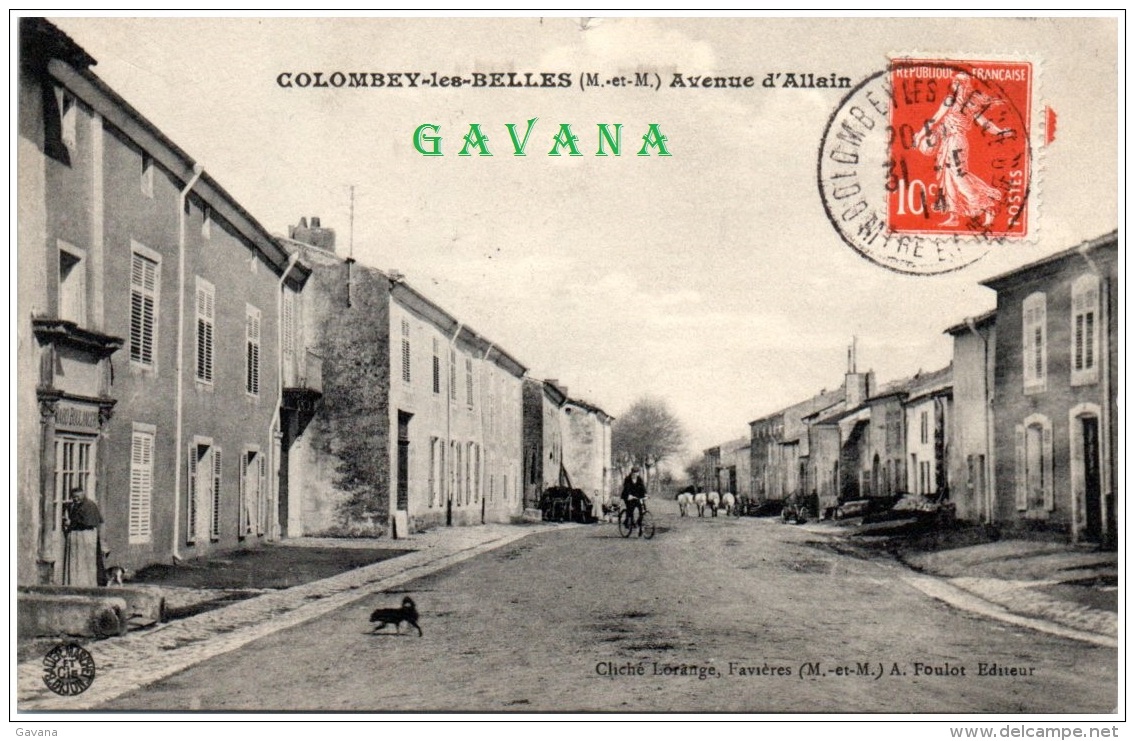 54 COLOMBEY-les-BELLES - Avenue D'Allain     (Recto/Verso) - Colombey Les Belles