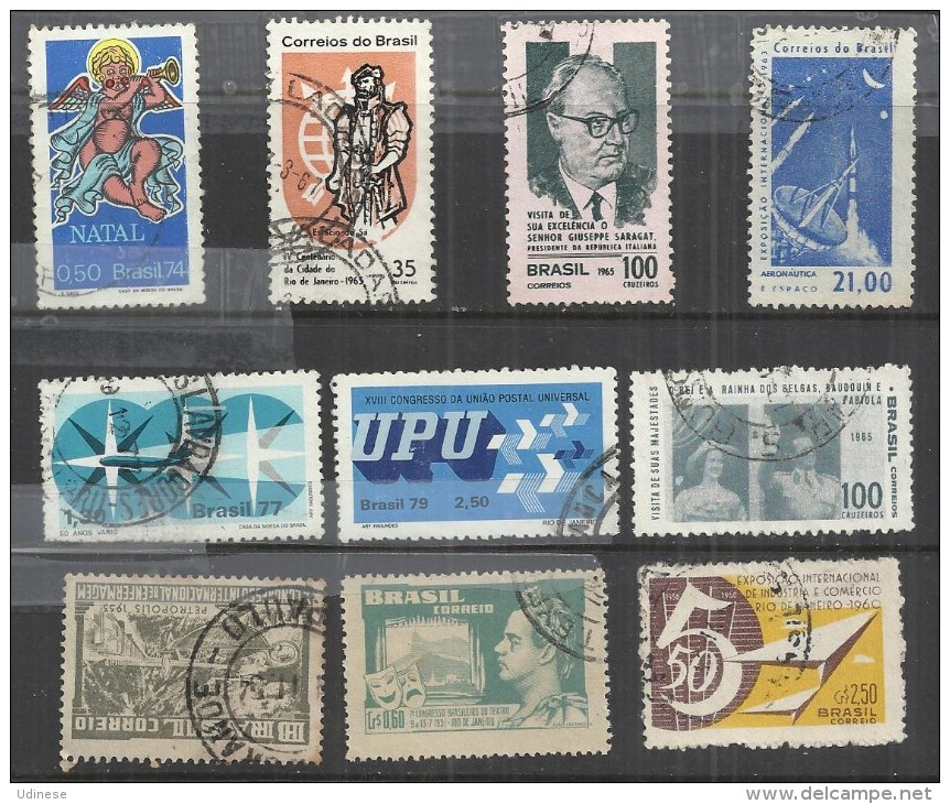 TEN AT A TIME - BRAZIL - LOT OF 10 DIFFERENT 4 - USED OBLITERE GESTEMPELT USADO - Lots & Serien