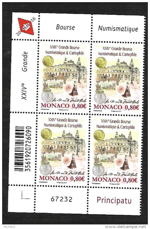 Monaco 2016 - Yv N° 3054 ** - Grande Bourse - Neufs