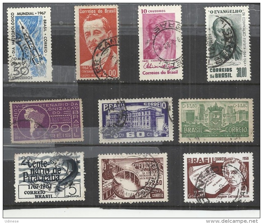 TEN AT A TIME - BRAZIL - LOT OF 10 DIFFERENT 5 - USED OBLITERE GESTEMPELT USADO - Lots & Serien