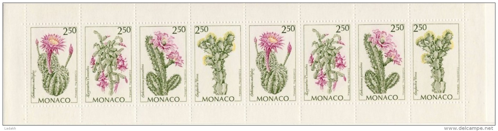 CARNET DE 8 TIMBRES** MONACO  1993 SERIE FLORE # JARDIN EXOTIQUE - Postzegelboekjes