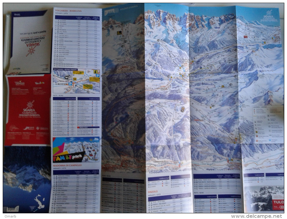 Alt941 Ski Area Map Mappa Piste Sci Impianti Risalita Skilift Cablecar Lifts Campiglio Dolomiti Brenta Val Sole Rendena - Sport Invernali