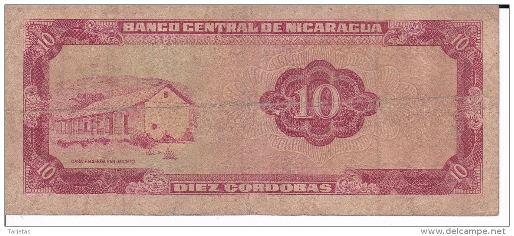 BILLETE DE NICARAGUA DE 10 CORDOBAS DEL AÑO 1972   (BANK NOTE) - Nicaragua