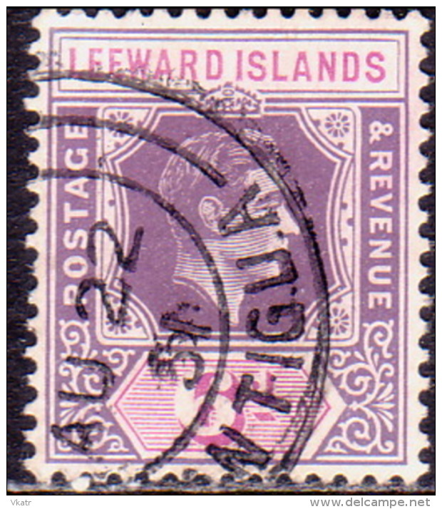 LEEWARD ISLANDS 1938 SG #109 6d Used Deep Dull Purple And Bright Purple - Leeward  Islands