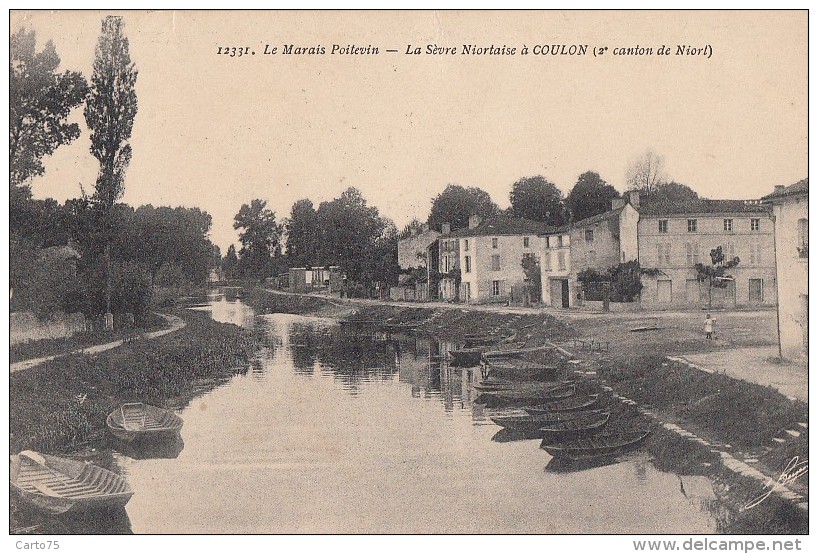 Coulon 79 - Marais Poitevin Sèvre Niortaise - Cachet Postal Parthenay Sansais 1924 - Autres & Non Classés