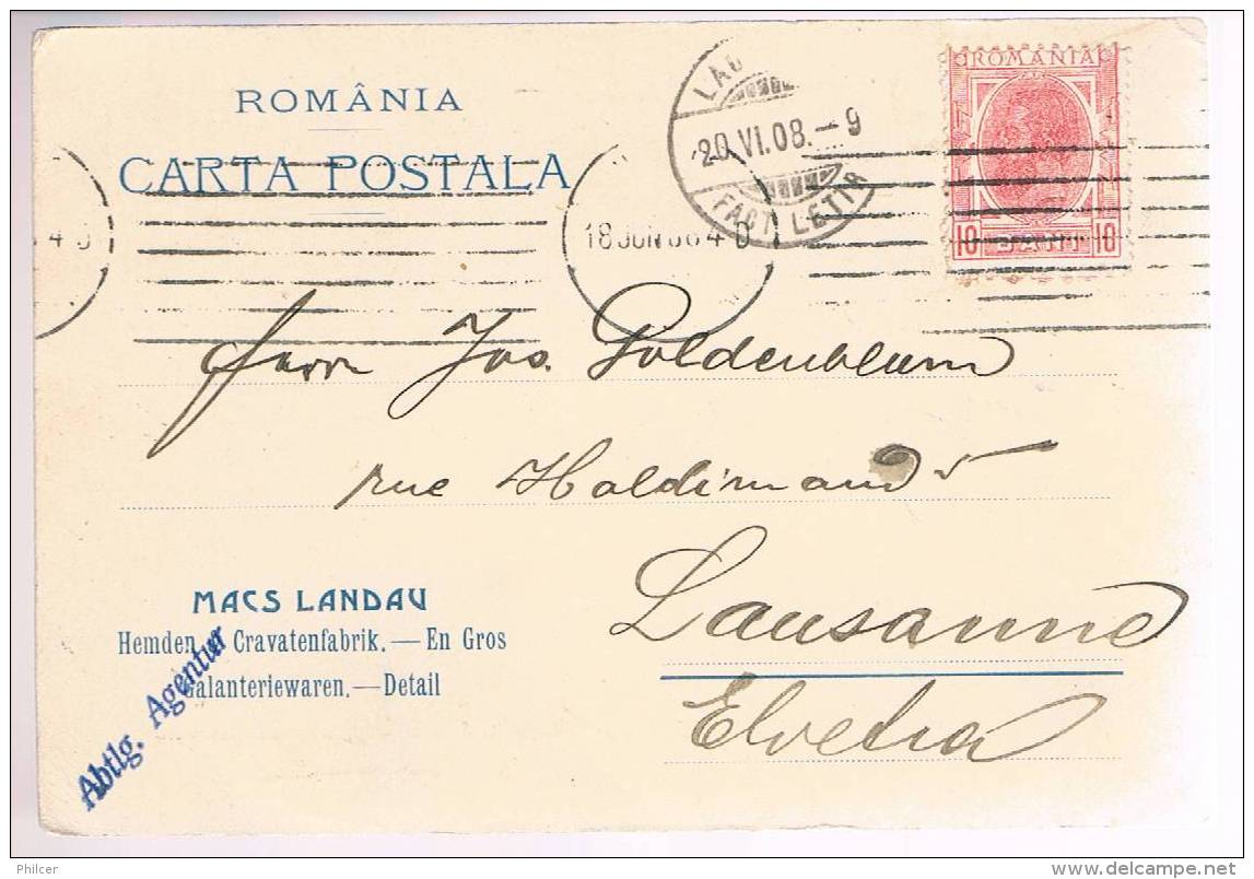 Romenia, 1908, For Lausanne - Covers & Documents