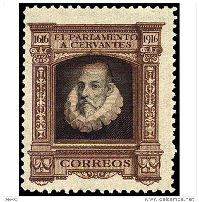 ES288STV-LFT***288STESC.España.Spain. Espagne.CERVANTES.CENTENARIO DE SU MUERTE.SIN VALOR .1916(Ed 283**)  Sin  Charnela - Variedades & Curiosidades