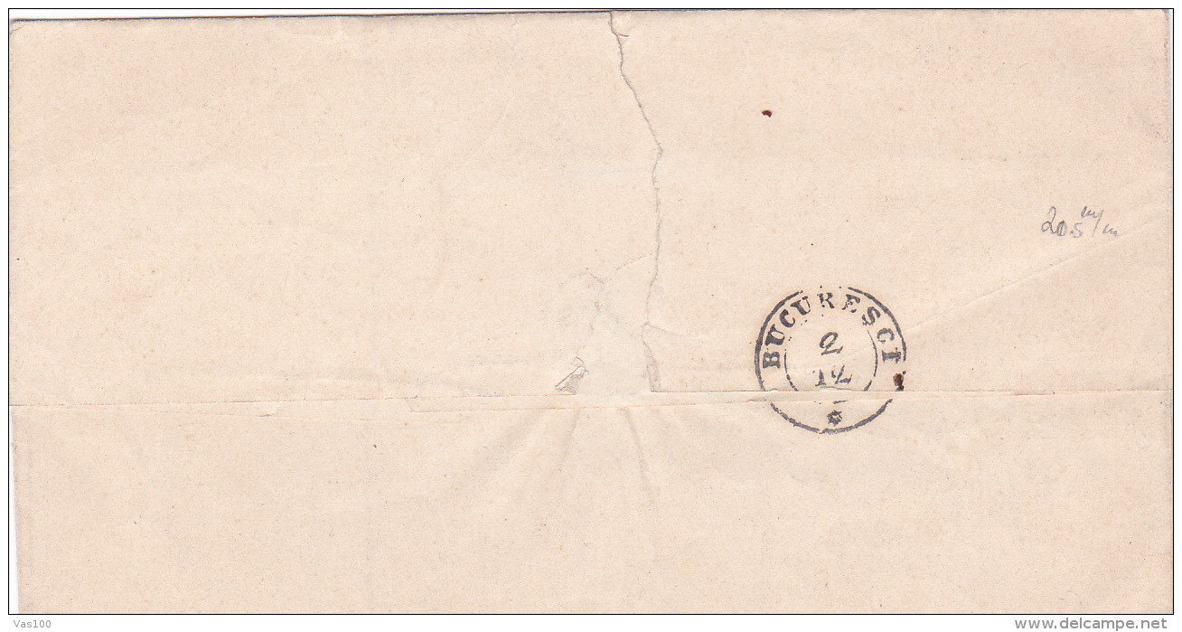 #T109     Romania/Moldova &amp; Principality -  Official Letter Circulated From  TARGOVISTE TO BUCURESTI. - ...-1858 Préphilatélie