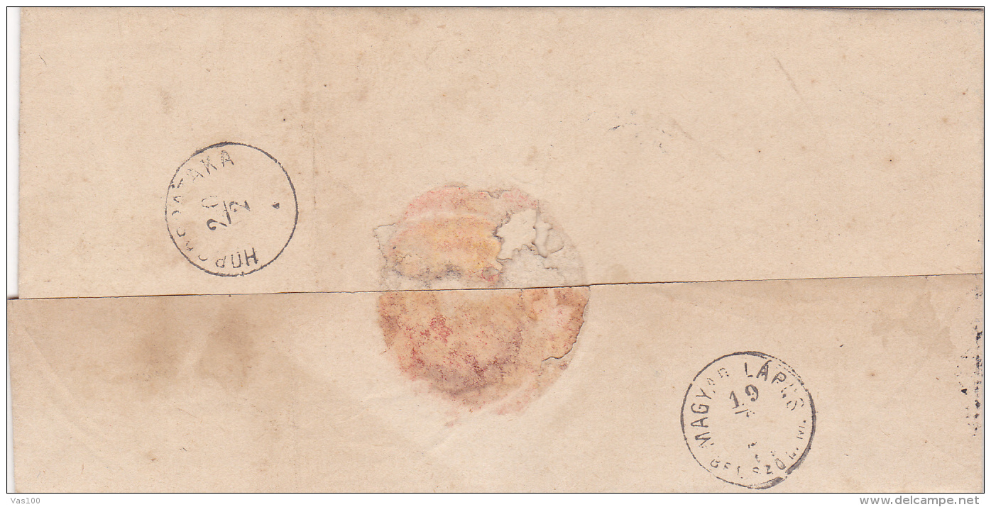 #T119      Romania/Moldova &amp; Principality -  Official Letter Circulated  FROM SZANOS-UJVAR -TARGU LAPUS, 1879. - ...-1858 Prephilately