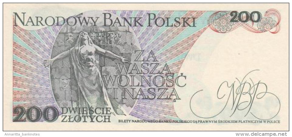 POLAND 200 ZŁOTYCH 1988 P-144c UNC  [PL836e] - Poland