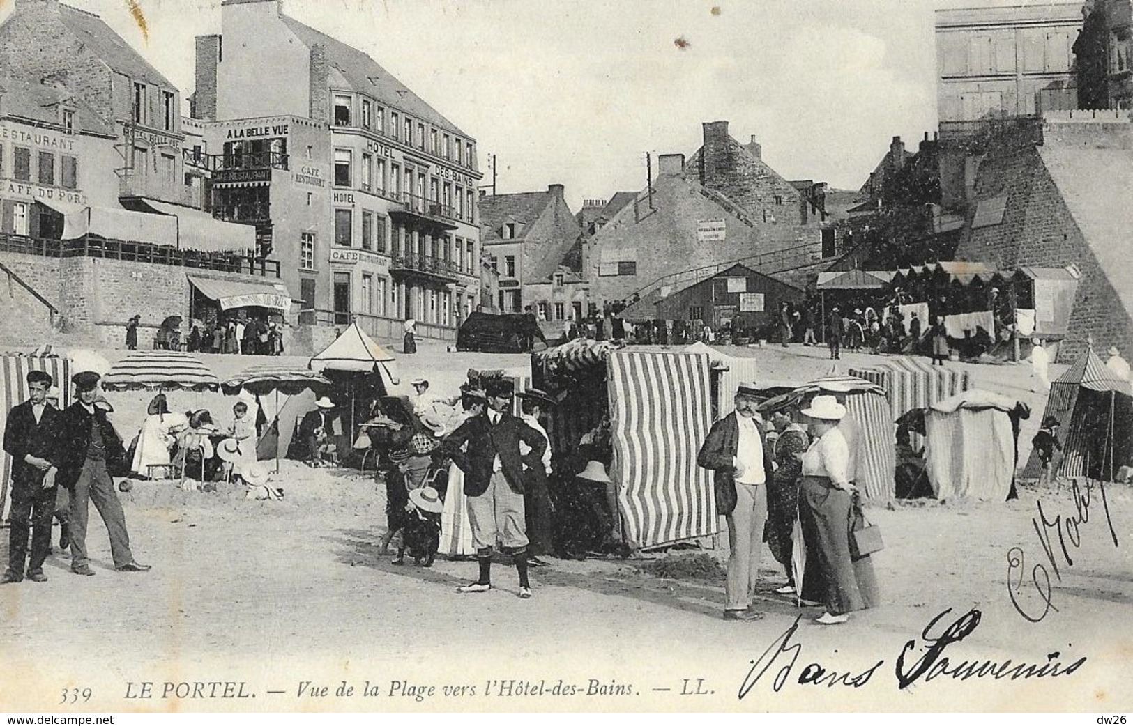 Le Portel - Vue De La Plage Vers L'Hôtel Des Bains - Carte LL N° 339 - Le Portel