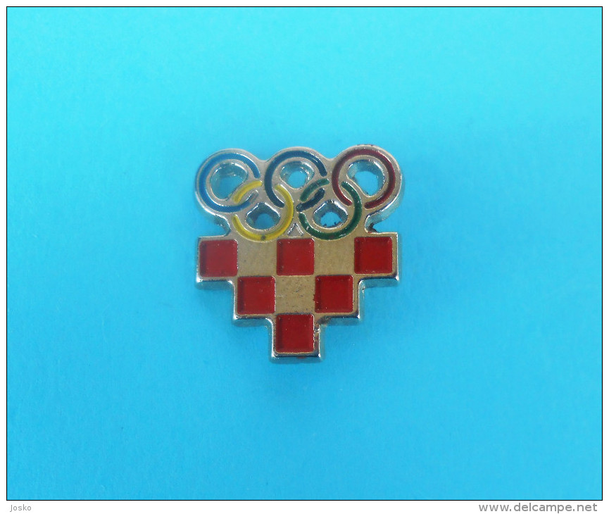 CROATIA NOC - NATIONAL OLYMPIC COMMITTEE Pin Badge O. Games Jeux Olympiques Olympia Olympiade Juegos Olímpicos Olimpiadi - Bekleidung, Souvenirs Und Sonstige