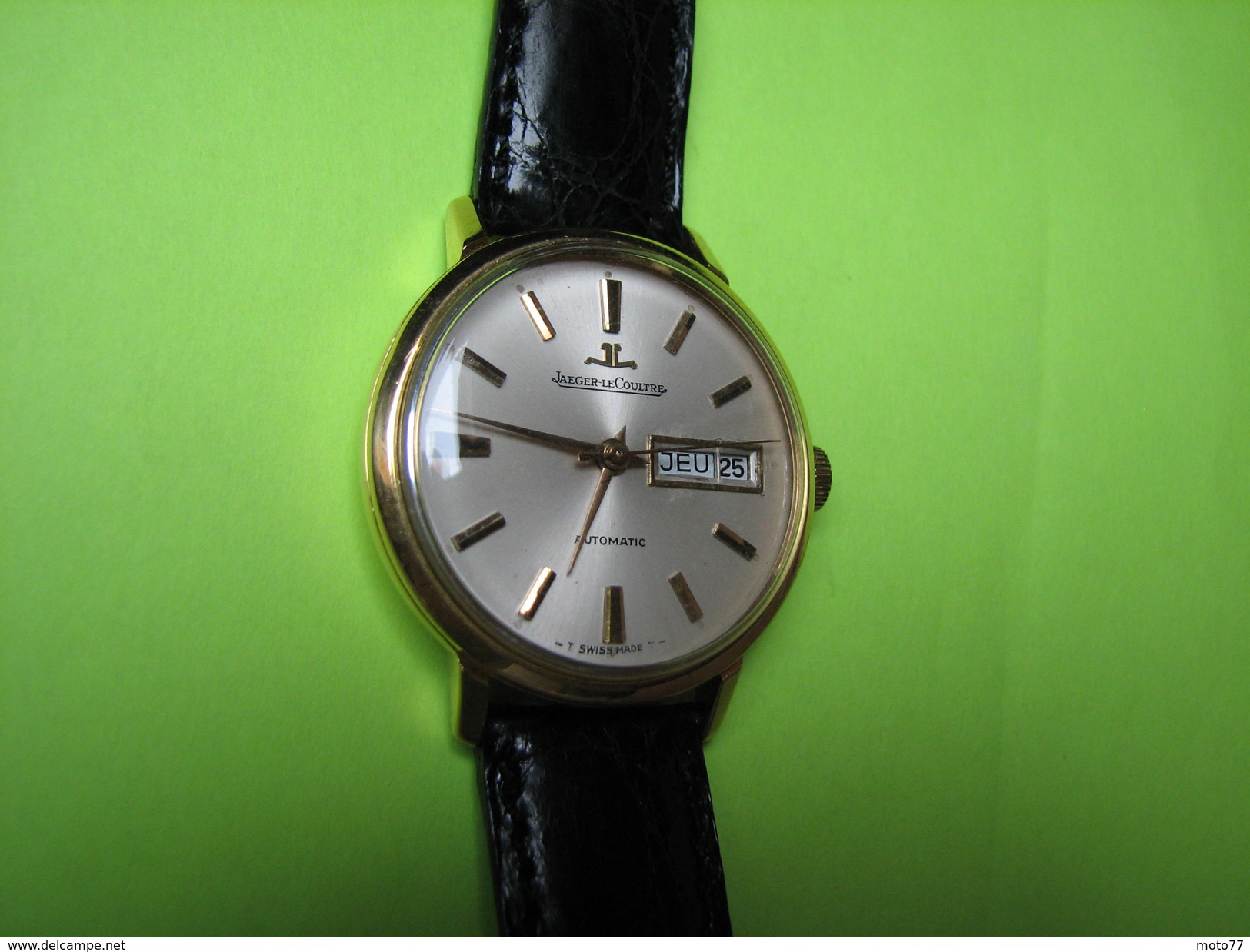 Montre Homme - 1960 - JAEGER LECOULTRE Jour Et Date Automatique OR 18K - Bracelet JL - Montres Haut De Gamme