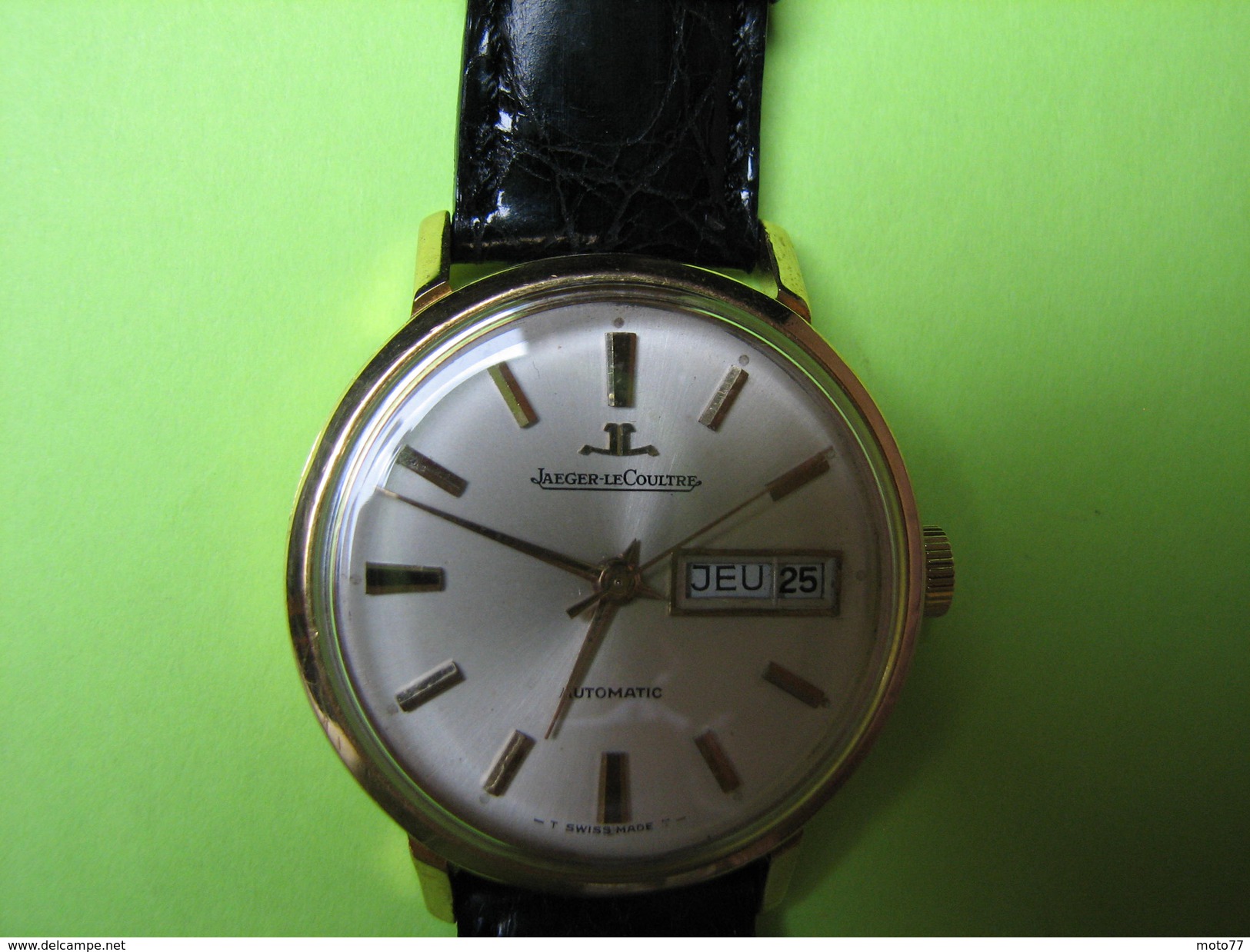 Montre Homme - 1960 - JAEGER LECOULTRE Jour Et Date Automatique OR 18K - Bracelet JL - Montres Haut De Gamme