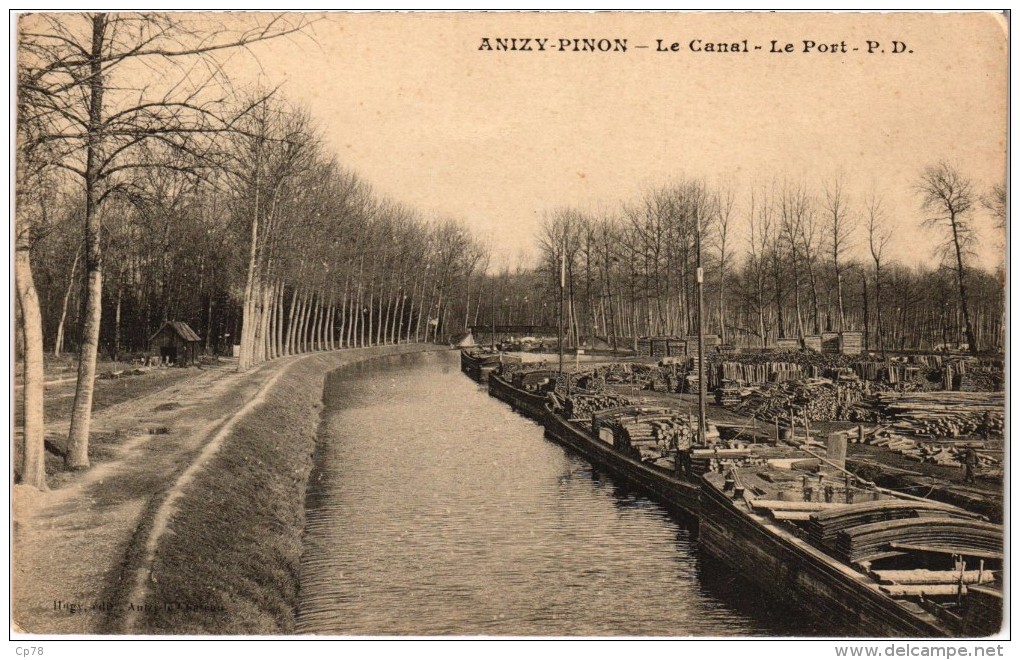Anizy Pinon Le Canal Le Port   Très Belle Carte Rare - Other & Unclassified