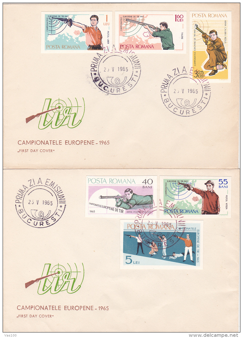 #BV2403     HUNTER,HUNTING, STAMPS ON COVER, FDC, 1965,  ROMANIA. - FDC