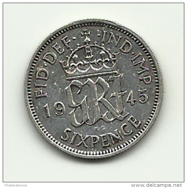 1945 - Gran Bretagna 6 Pence      ---- - H. 6 Pence