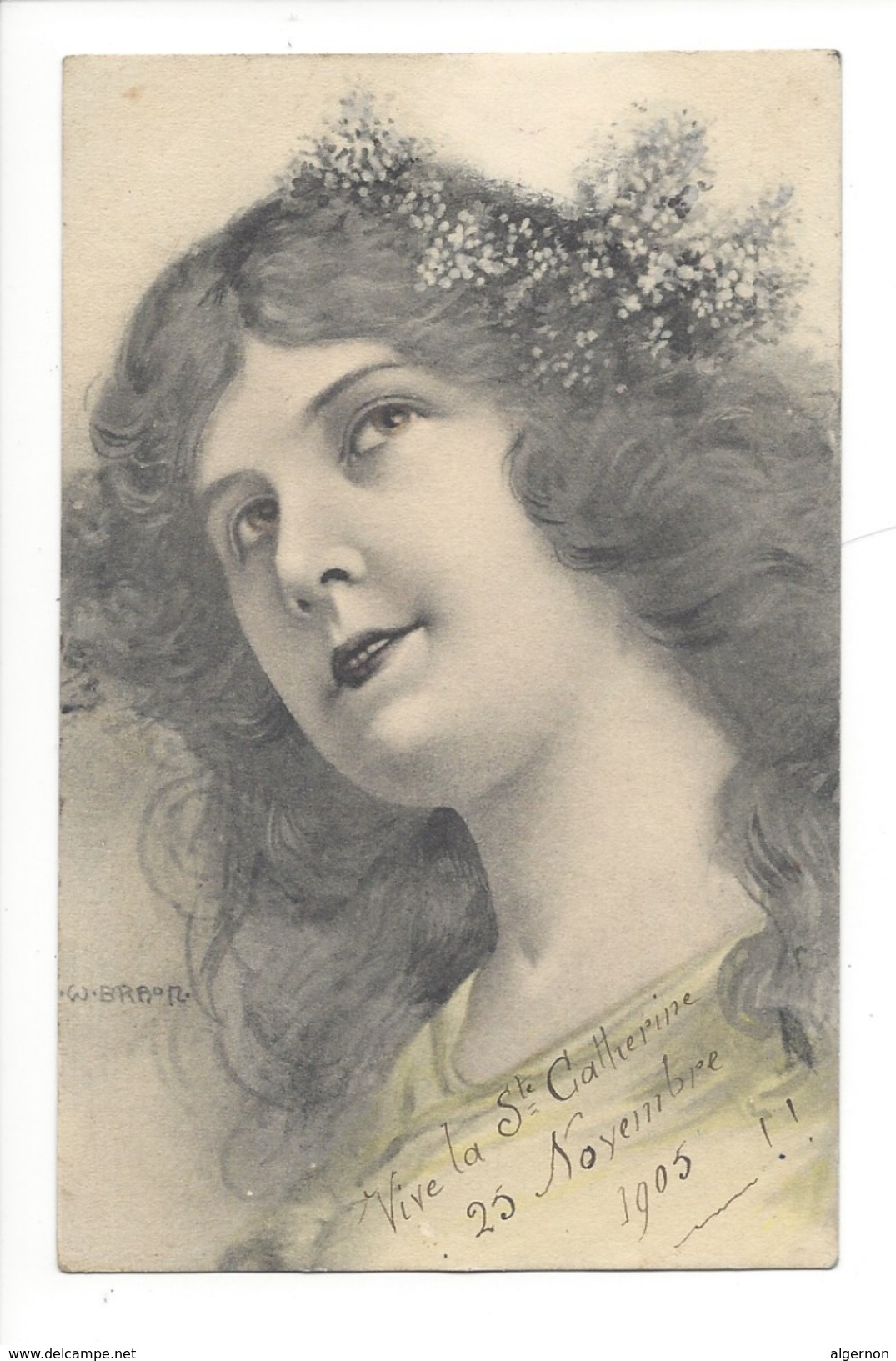 15313 -  Portrait De Jeune Fille Charme De La Jeunesse ASW Vive La Sainte Catherine 1905 - Other & Unclassified