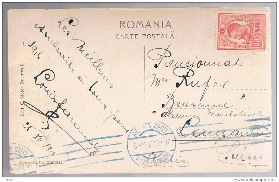 Romenia, 1914, For Lausanne - Storia Postale