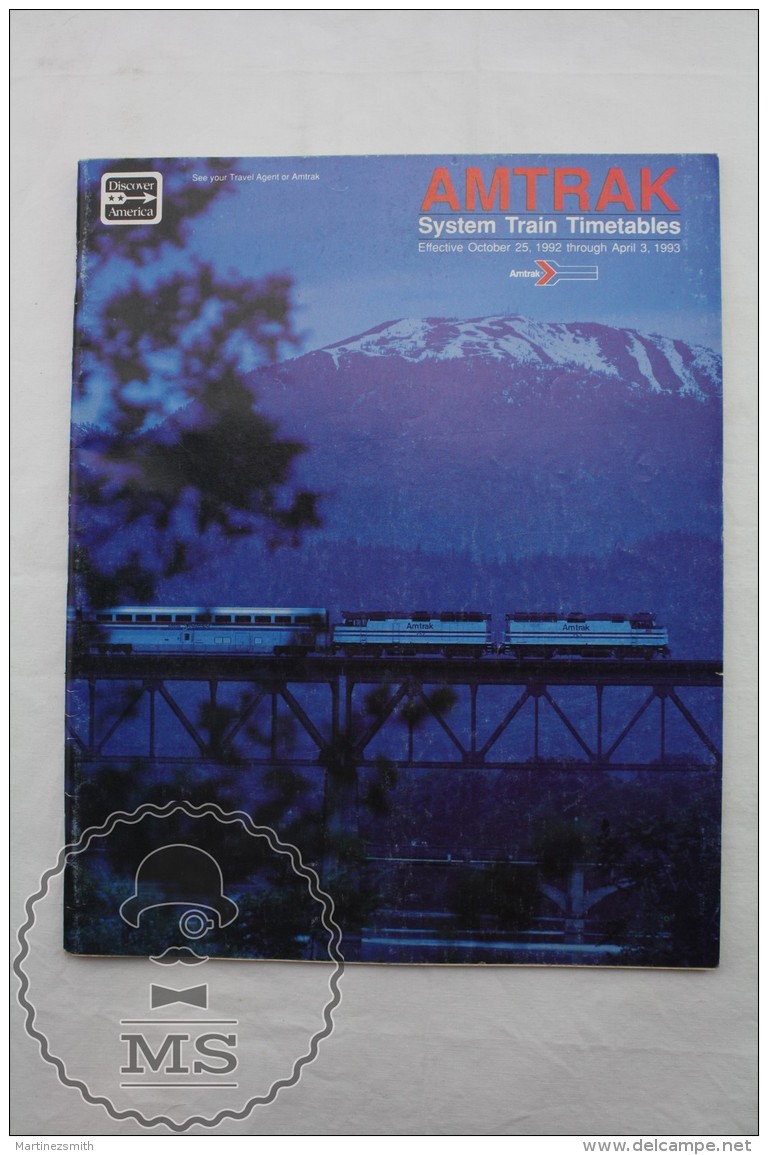 Amtrak System Train Timetables 1992 - Train Schedules - Vintage Railway/ Railroad Train Magazine - Ferrocarril