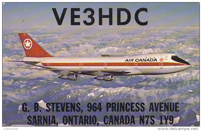 Air Canada Boeing 747 Airline Issue QSL Radio Postcard 1976 - 1946-....: Moderne