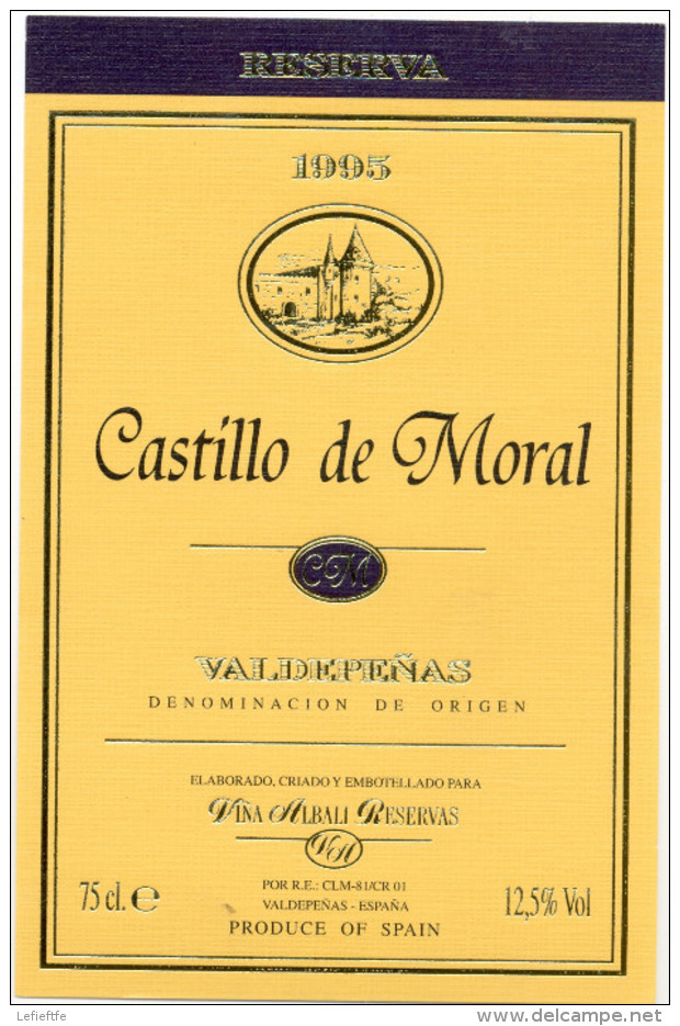 603 - Valdepeñas - 1995 - Castillo De Moral - Viña Albali - España - Vino Tinto