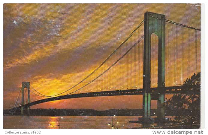 48340- NEW YORK CITY- THE VERRAZANO NARROWS BRIDGE BY NIGHT - Puentes Y Túneles
