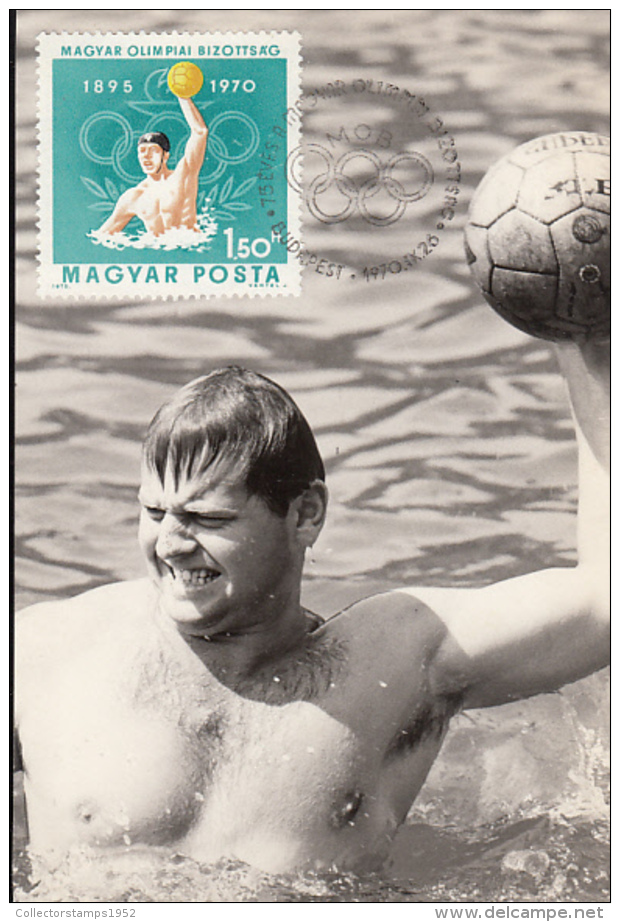 48510- HUNGARIAN OLYMPIC COMMITTEE, WATER POLO, MAXIMUM CARD, 1970, HUNGARY - Water Polo