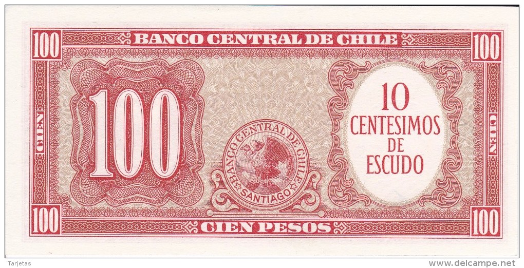 BILLETE DE CHILE DE 100 PESOS DEL AÑO 1960-61 (BANK NOTE) SIN CIRCULAR-UNCIRCULATED - Chile