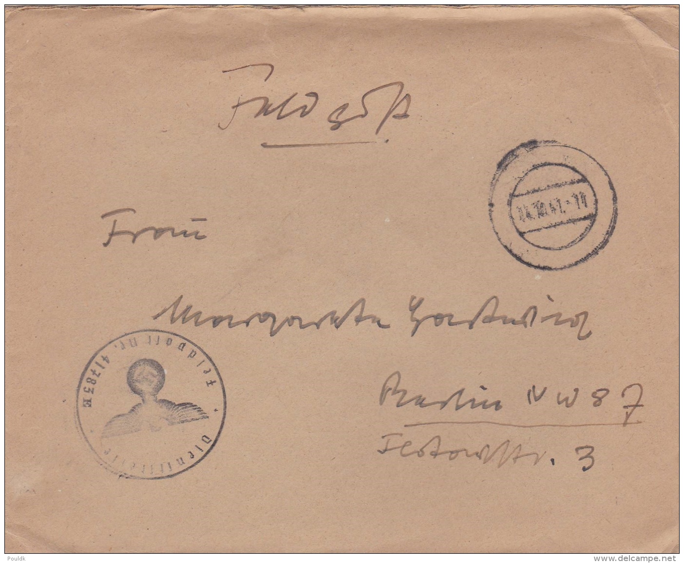 Feldpost WW2: From Doodrecht, The Netherlands - Infanterie-Regiment 723 (12./III) FP 41783E P/m 14.10.1941 - Cover Only. - Militaria