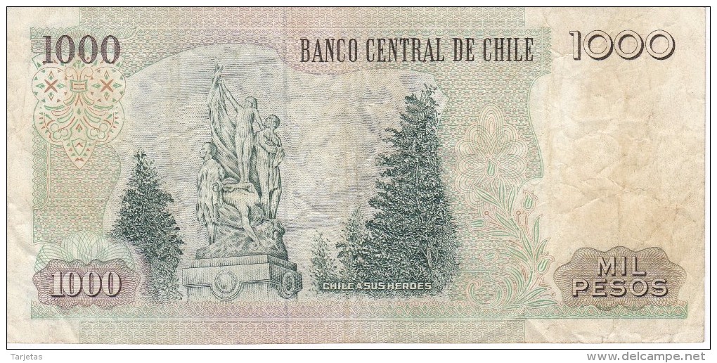 BILLETE DE CHILE DE 1000 PESOS DEL AÑO 1997  (BANK NOTE) - Chile